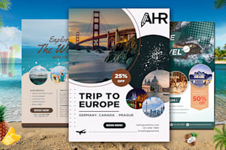 design an astonishing cruise party, professional travel flyer