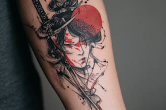 draw an oriental japanese tattoo