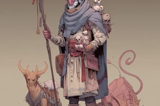 illustrate fantasy art creatures and character