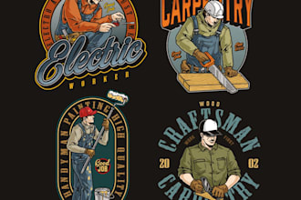 do modern professional repair, tradesman logo design