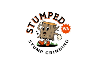 design retro american mascot stump grinding business logo