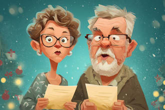 draw christmas cartoon caricature