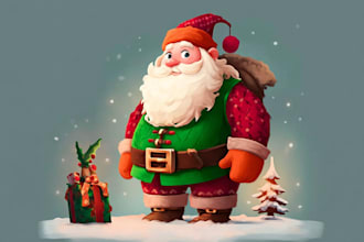 create christmas vector portrai illustration character
