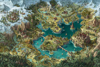 draw fantasy map illustration