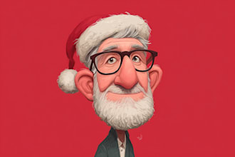 draw awesome cartoon caricature for gift, christmas card