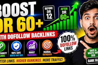 boost domain rating DR 60 plus with do follow backlinks