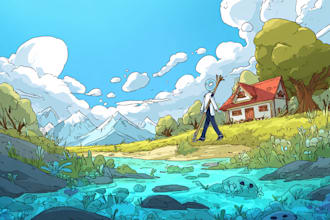 draw cartoon scenery illustration for you