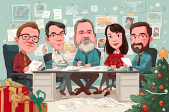 draw christmas cartoon caricature