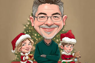 design christmas cartoon caricature or portrait caricature
