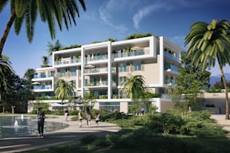 provide photo realistic architecture image, cgi renders for commercial building