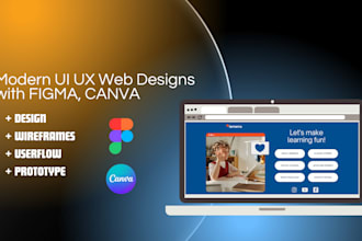 design UI UX for web applications or sites figma, canva