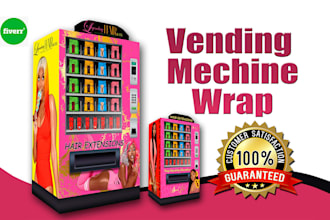 design eye catching vending machine wrap to boost sales
