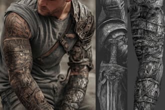 create custom tattoo design, tattoo sleeve