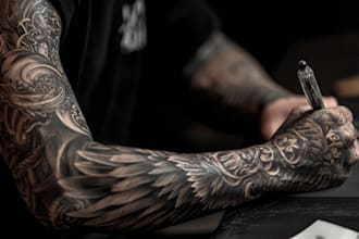 create a tattoo design of tattoo sleeve