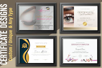 design professional certificates, awards, diplomas and gift certificates
