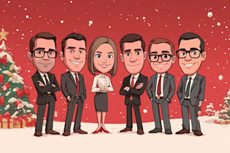 draw awesome cartoon caricature for gift, christmas card