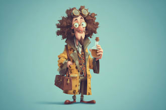 illustrate a pro cartoon character design