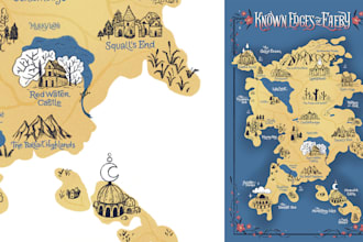 create a fantastic map for a book or board game