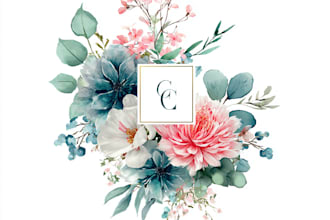 design watercolor floral and botanical logo