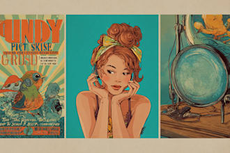 draw vintage and retro illustration style