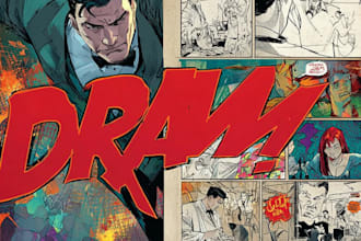 create illustrated novel, comic book cover