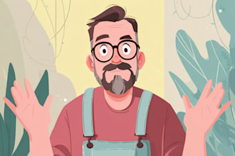 create cartoon character or avatar in vector