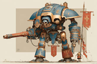 draw detailed warhammer illustration