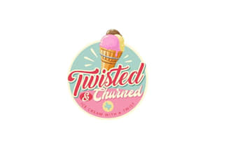 design twisted churned alcohol infused ice cream logo