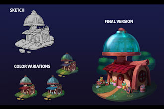 create environmental concept 2d diorama