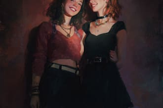 draw a watercolor and friendship portrait