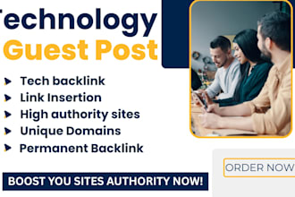 do tech guest post with powerful tech backlink on high traffic tech blogs