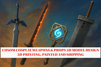 custom cosplay weapons props 3d model print genshin impact demon slayer zelda ff