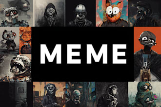 provide graphics for the meme coin project, character development, meme arts