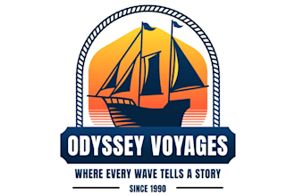 do modern vintage sailing logo design for your brand