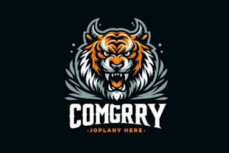 design creative angry tiger head logo for your business