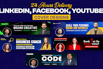 design a professional linkedin banner, cover or header