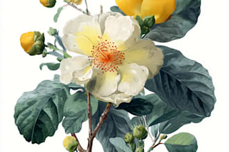 do an beautiful vintage botanical illustration