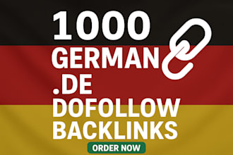 1000 high quality german de dofollow backlinks for SEO