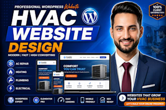 professional hvac company wordpress website for ac and heating services,