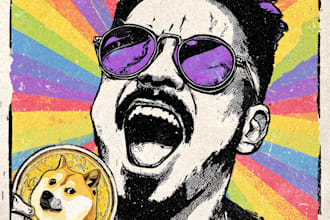 draw funny meme coin art for your memecoin website and social media