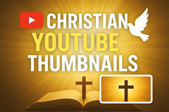 design eye catching christian youtube thumbnails and channel art