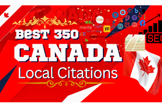 create top 350 canada local listings for your business