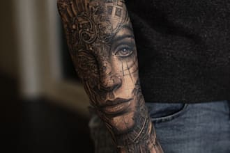 create a tattoo design of tattoo sleeve