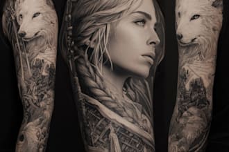 create a tattoo design of tattoo sleeve