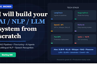 build your custom ai, nlp, or llm systems