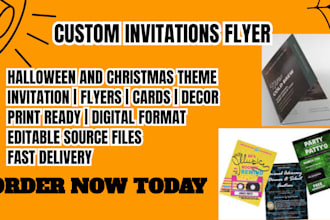 custom halloween  christmas party cards invitations flyers decorations