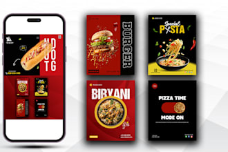 design food social media posts, banner, creative ads