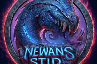 design realistic game logo for any type of game