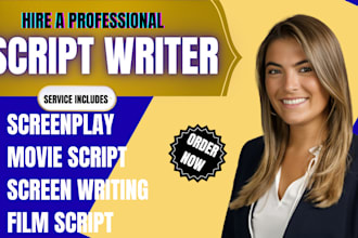 write a cinematic screenplay, script movie or video project