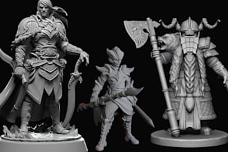 sculpt 3d model character action figure toys doll 3d miniature for 3d printing